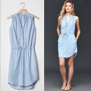Gap chambray dress with drawstring waist
